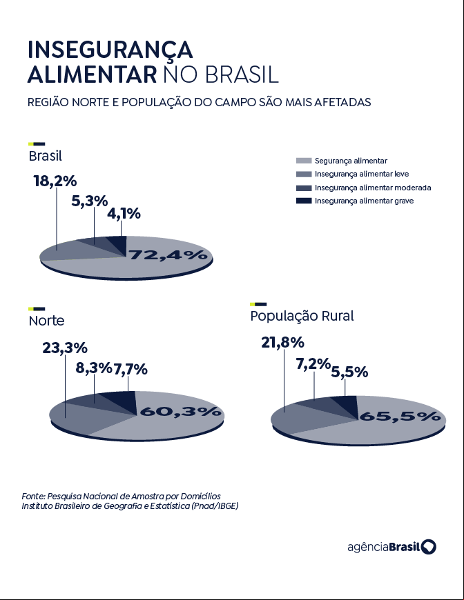 Arte insegurança alimentar por região do país